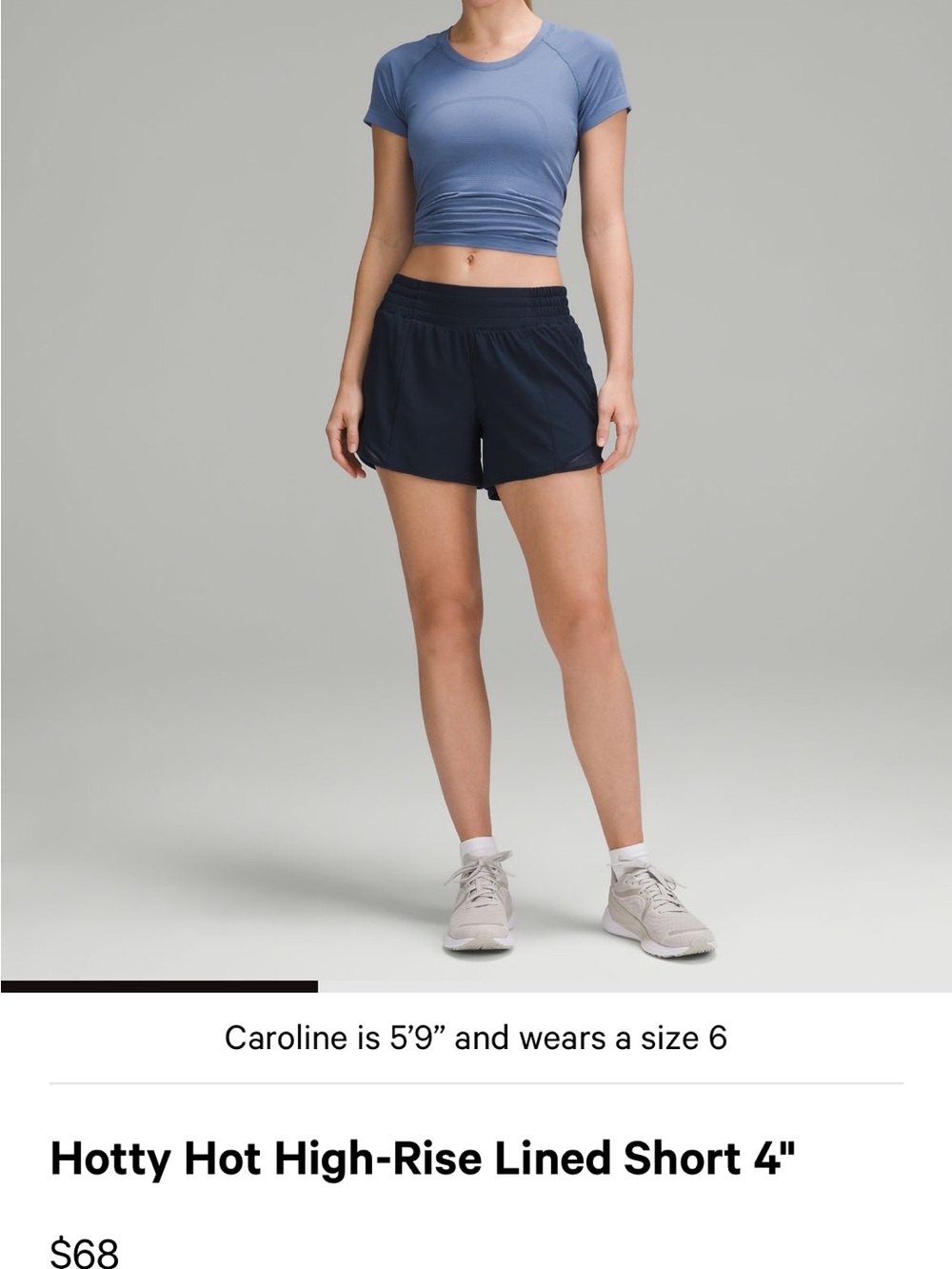 High-Rise Lined Women's Shorts in Navy